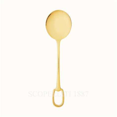 gold plated hermes spoon|Grand Attelage serving spoon .